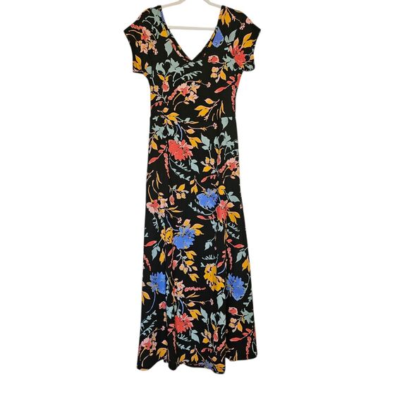 Pact Organic Cotton Fit & Flare Floral Crossback Maxi Dress  - Large - NWT - Picture 3 of 11